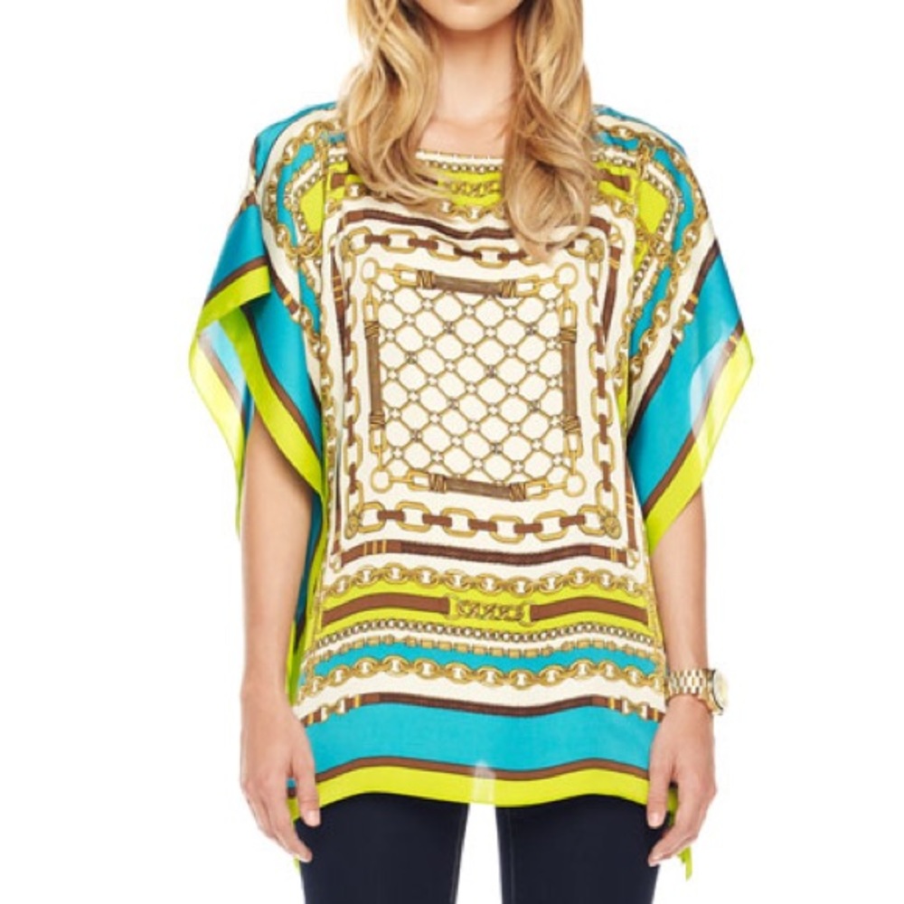 MICHAEL Michael Kors Scarf-Print Satin Top